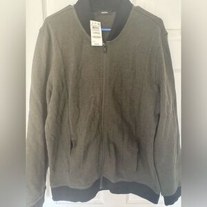New Alfani Men’s zip front sweater jacket color costa green size L